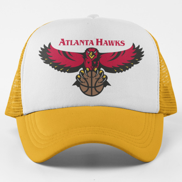 NEW Atlanta Hawks 1995 Foam Trucker Mesh Snapback Hat 2TONE GOLDENROD - Picture 1 of 2